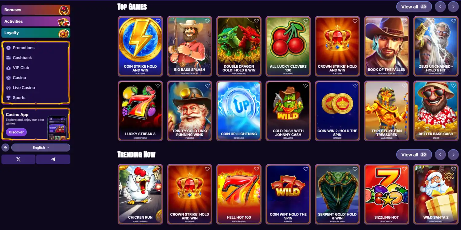 CasinoBossy Homepage